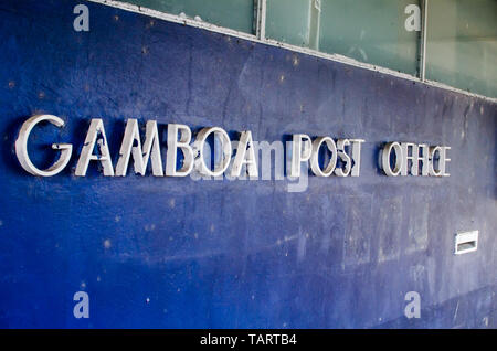 Details der alle Gamboa Postgebäude in Gamboa, einer kleinen Stadt im Panamakanal Ufer Stockfoto