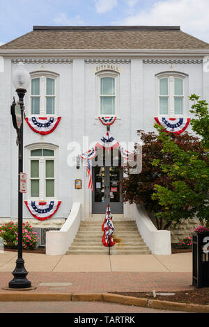 St. Charles County, Missouri, USA - 05. 25. 2019: Altes Rathaus, wie der Markt Haus bekannt ist, ist ein historisches Rathaus. Im Jahre 1832, als der Markt Haus gebaut. Stockfoto