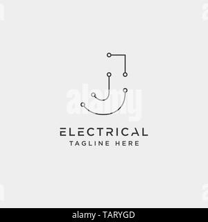 Connect oder elektrischen j Logo Design Vektor icon-Element isoliert-Vektor Stock Vektor