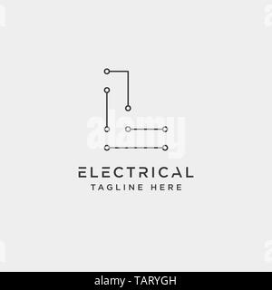 Connect oder elektrischen l Logo Design Vektor icon-Element isoliert-Vektor Stock Vektor
