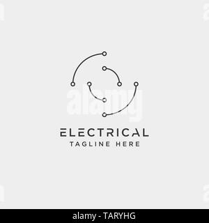 Connect oder elektrischen o Logo Design Vektor icon-Element isoliert-Vektor Stock Vektor