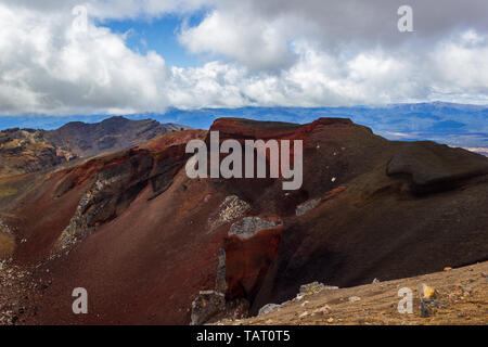 Red Crater auf der Spitze des Vulkans Tongariro Crossing Tongariro Nationalpark - Neuseeland. Stockfoto