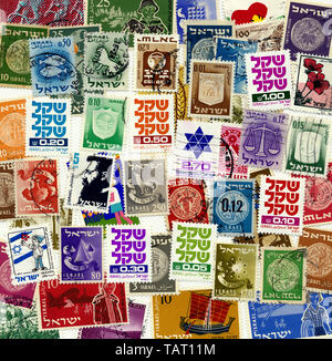 Historische Briefmarken aus Israel, Historische Briefmarken aus Israel Stockfoto