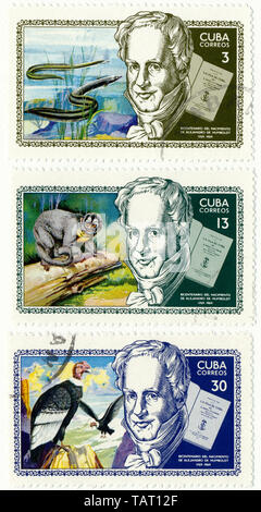 Historische Briefmarken aus Kuba, Historische Briefmarken, Andenken ein Alexander von Humboldt, 1969, Kuba Stockfoto