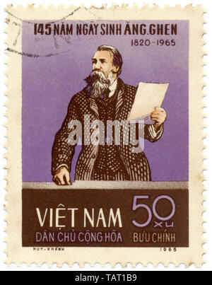Historische Briefmarken aus Vietnam, Historische Briefmarken, Friedrich Engels, 1965, Vietnam, Asien Stockfoto