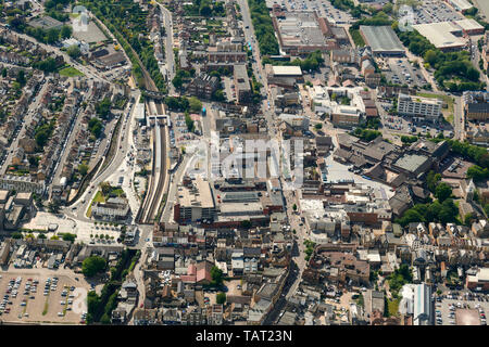 Eine Luftaufnahme von Gravesend, Kent, South East England, Großbritannien Stockfoto