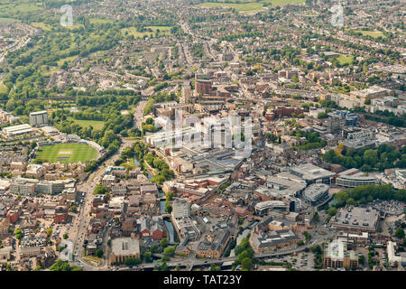 Ein Luftbild von Chelmsford City Center, South East England, Großbritannien Stockfoto