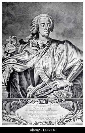 Karl Albrecht von Bayern, 1697 - 1745, Karl VII., Kurfürst von Bayern und Kaiser des Heiligen Römischen Reiches, Karl Albrecht von Bayern (1697 - 1745) aus dem Hause Wittelsbach als Karl I., Kurfürst und Herzog von Bayern und als Karl III. Gegenkönig von Böhmen sowie als Karl VII. Kaiser des Heiligen Römischen Reiches Deutscher Nation Stockfoto