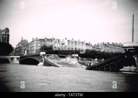 August 1944: Deutsche Truppen zerstören die Brücken in Lyon, Rhone, Frankreich Stockfoto