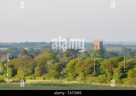 Renau (Nächste) und Southrepps Kirchen, North Norfolk, England, Großbritannien Stockfoto