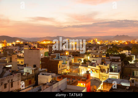 Schöne Nacht Udaipur Stockfoto