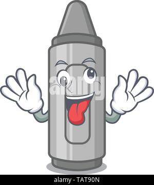 Crazy grau Crayon in einem Beutel Cartoon Stock Vektor