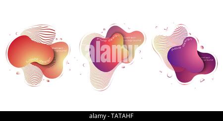 Flüssige abstrakte Elemente, modernes trendiges dynamischen farbigen Elementen. Zusammenfassung Hintergrund. EPS 10, Vector Stock Vektor