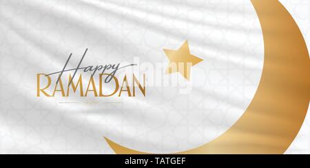 Happy Ramadan. Heiligen Monat des muslimischen Gemeinschaft Ramazan. Reklametafeln, Poster, Social Media, Grußkartenvorlage. Stock Vektor