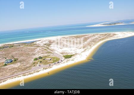 Ein Luftbild von Ft. Pickens Pensacola entlang. Beach, Florida, USA Stockfoto