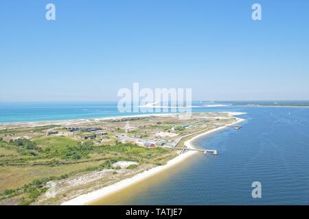 Ein Luftbild von Ft. Pickens Pensacola entlang. Beach, Florida, USA Stockfoto