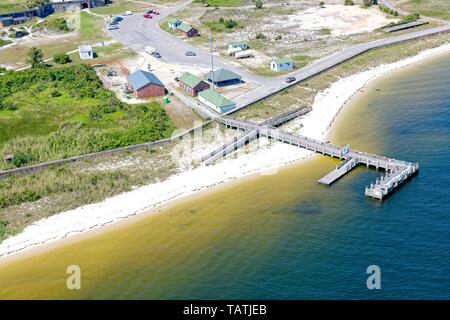 Ein Luftbild von Ft. Pickens Pensacola entlang. Beach, Florida, USA Stockfoto