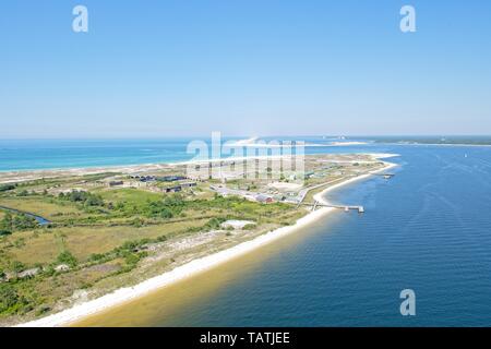 Ein Luftbild von Ft. Pickens Pensacola entlang. Beach, Florida, USA Stockfoto