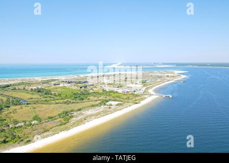 Ein Luftbild von Ft. Pickens Pensacola entlang. Beach, Florida, USA Stockfoto