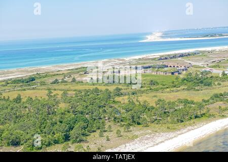 Ein Luftbild von Ft. Pickens Pensacola entlang. Beach, Florida, USA Stockfoto