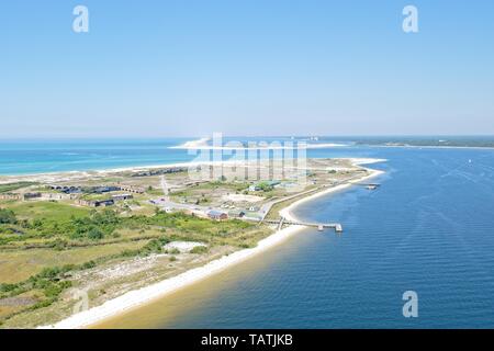 Ein Luftbild von Ft. Pickens Pensacola entlang. Beach, Florida, USA Stockfoto