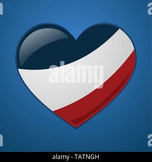 Herz mit Flagge Frankreich Vektor symbol Abbildung Stock Vektor
