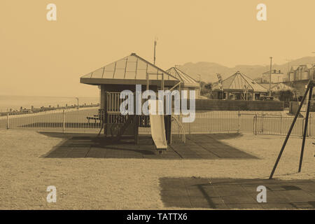 Penmaenmawr ist eine Stadt und Gemeinde in Conwy County Borough, Wales. Die Bilder werden im alten Zeitung Schwarz und Weiß genommen Stockfoto