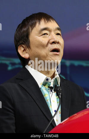 Tokio, Japan. 29 Mai, 2019. Japans Pokemon Company Präsident Tsunekazu Ishihara kündigt Geschäftsstrategie des Unternehmens in Tokio am Mittwoch, 29. Mai 2019. Nintendo Spiel Charakter Firma Pokemon das neue Spiel "Pokemon" im Jahr 2020 produzieren wird, welche Funktionen schlafen Zeit verwandelt sich in eine Unterhaltung für ein Gameplay. Credit: Yoshio Tsunoda/LBA/Alamy leben Nachrichten Stockfoto