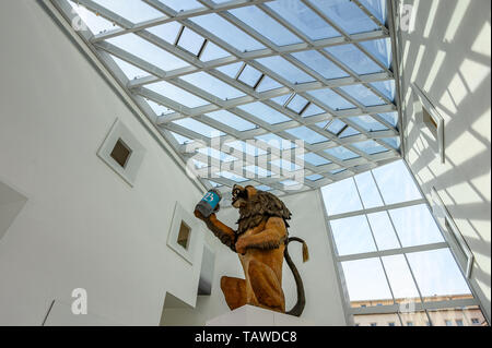 Regensburg, Deutschland. 27. Mai, 2019. Das Oktoberfest 'Löwenbräu-Löwe' ist im Museum des Hauses der Bayerischen Geschichte untergebracht. Foto: Armin Weigel/dpa/Alamy leben Nachrichten Stockfoto