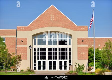 Wheaton, Illinois, USA. Die Chrouser Sport Komplex auf dem Campus der Wheaton College. Stockfoto