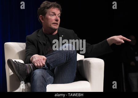 "Zurück in die Zukunft" warf Union in Calgary Comic- und Entertainment Expo gehalten an der BMO Center Mit: Michael J. Wo: Calgary, Kanada, wenn: 26 Apr 2019 Credit: WENN.com Stockfoto