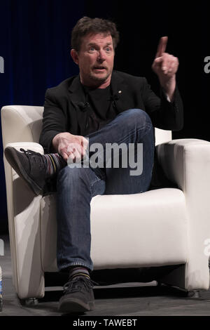 "Zurück in die Zukunft" warf Union in Calgary Comic- und Entertainment Expo gehalten an der BMO Center Mit: Michael J. Wo: Calgary, Kanada, wenn: 26 Apr 2019 Credit: WENN.com Stockfoto