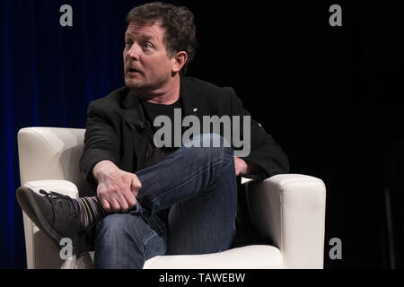 "Zurück in die Zukunft" warf Union in Calgary Comic- und Entertainment Expo gehalten an der BMO Center Mit: Michael J. Wo: Calgary, Kanada, wenn: 26 Apr 2019 Credit: WENN.com Stockfoto