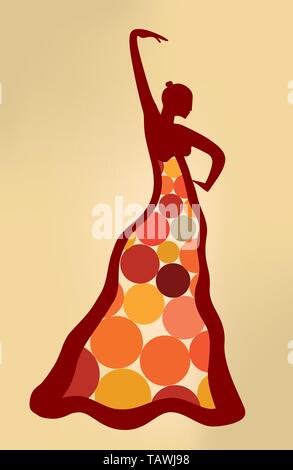 Surreale künstlerische Darstellung des Flamenco Tänzerin. Vector EPS 10. Stock Vektor