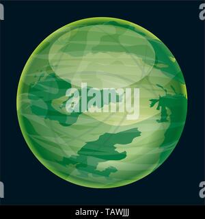 Vector Illustration. Fantastisch und Außerirdischen grünen Planeten. Stock Vektor