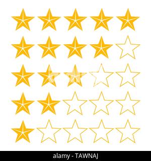 Bewertung Sterne Symbole. Vector Illustration Stock Vektor