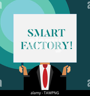 Schreiben Hinweis Übersicht Smart Factory. Business Konzept für eine hoch digitalisierte und vernetzte Produktion Stockfoto
