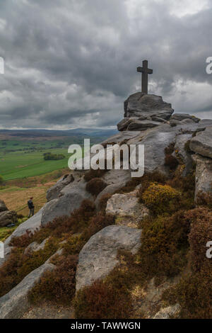 Rylstone Kreuz, im Craven Stadtteil North Yorkshire, Großbritannien Stockfoto