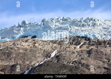 Norwegen - Gletscher Landschaft. Jostedalsbreen Nationalpark - briksdalsbreen Gletscher. Stockfoto