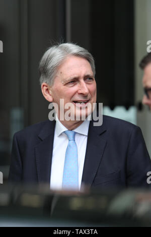 LONDON - 26. MAI 2019: Philip Hammond Schatzkanzler bei den BBC-Studios in London gesehen Stockfoto