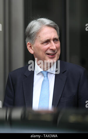 LONDON - 26. MAI 2019: Philip Hammond Schatzkanzler bei den BBC-Studios in London gesehen Stockfoto