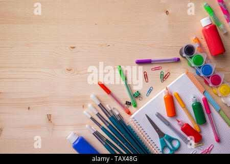 Flach der zurück zu Schule Bildung Konzept Stockfoto