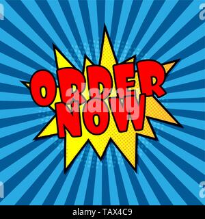 Comic Explosion mit Text Jetzt bestellen, Vektor, Abbildung Stock Vektor
