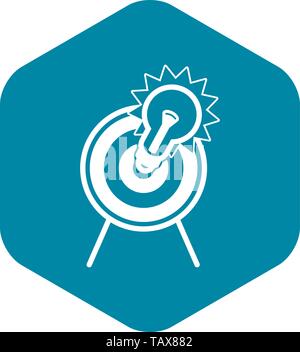 Glühlampe target Symbol, einfachen Stil Stock Vektor