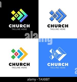 Vorlage christian Logo, Emblem für Schule, Hochschule, Seminar, Kirche, Organisation. Stock Vektor