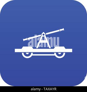 Draisine oder handcar Symbol digital Blau Stock Vektor