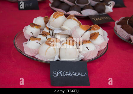 Feinste Sammlung von Ungarischen Plätzchen und Kuchen, auf den Straßen der Stadt Szeged, Ungarn Stockfoto