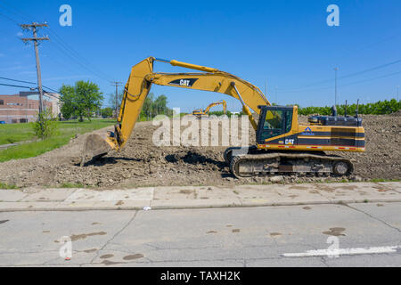 Detroit, Michigan - Anfang der Bauarbeiten für eine neue Fiat Chrysler Montagewerk. Die Anlage wird die erste automatische Montagewerk in Detroit gebaut Ich Stockfoto