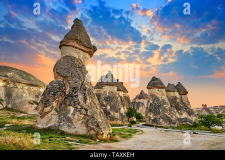 Feenkamine, Pasabag in der Nähe von Zelve, Göreme, Kappadokien, Türkei Stockfoto