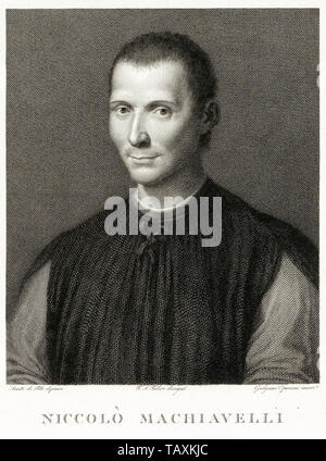 Niccolò Machiavelli, Porträt Gravur, 1807 Stockfoto